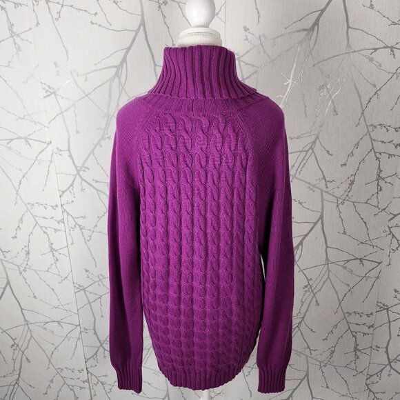 Banana Republic Wool Cashmere Blend Cable Knit Turtleneck Sweater - Picture 3 of 5